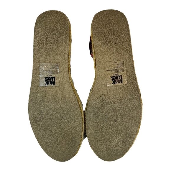 Muk Luks Canvas Womens 8 Slip On Rope-Lined Flats Glitter Heel Lightweight Comfy - Picture 6 of 7